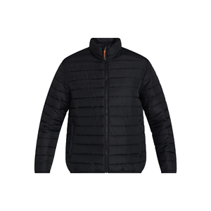 Blouson matelassé léger et sportif pour homme, col montant noir, fermeture éclair, avec logo personnalisé. - Product Image 6
