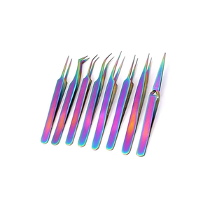 Juego de 8 Pinzas para Pestañas de Acero Inoxidable Duradero con Punta Suave y Estuche con Cierre para Uso Preciso en Cejas - Product Image 3