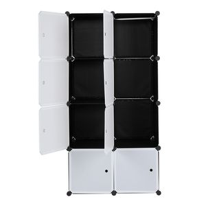 Organizzatore a 8 Cubi Bianco, Scaffali Impilabili in Plastica, Armadio Modulare Multifunzionale, Guardaroba Portatile Appendibile - Product Image 5