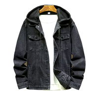 Penjualan Panas Hoodie Denim Pria Warna Hitam Langit Lengan Panjang Ramah Lingkungan Hoodie Sweatshirt Pria Dengan Saku Depan
