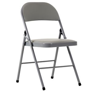 Set di 6 Sedie Pieghevoli Eleganti in PVC Grigio e Ferro per Esposizioni e Convenzioni - Product Image 6