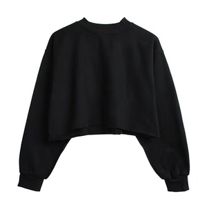 Nouveaux pulls en coton personnalisés avec logo en gros, pulls d'hiver pour femmes, col rond ample et manches longues, couleur unie - Product Image 5