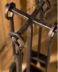 Customized Cast Iron Fireplace <b>Tool</b> <b>Set</b> With Stand Tongs Shovel Brush Log Holder Antique Traditional Style Garden Fireplace - Product Image 3