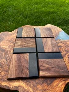 Premium Resin River Wood Square <b>Coaster</b> Set Handmade Decorative <b>Drink</b> <b>Coasters</b> 350mm Diameter for Modern Home and Office Tables - Product Image 4