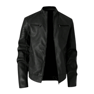 Chaqueta de Cuero Sintético PU Personalizada al por Mayor, OEM ODM, Chaqueta de Motero de Cuero Sintético para Hombre, Vegana, Ecológica, Libre de Azo, Proveedor y Fabricante al por Mayor - Product Image 1