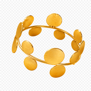 Brazalete de Latón Chapado en Oro, Estilo Vintage, Unisex, Brazalete Abierto con Disco Ovalado, Certificado, para Bodas, a la Moda - Product Image 2