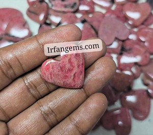 Lot de cabochons en rhodonite naturelle, pierre précieuse rhodonite rose et noire, pierre de rhodonite pour la fabrication de bijoux, cabochons polis pour bijoux - Product Image 3