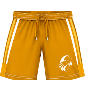 Pantalones Cortos de Rugby Personalizados en Amarillo Dorado y Blanco, Uniforme de Equipo Transpirable y Ligero, Ropa Deportiva de Entrenamiento Personalizada, Rendimiento Atlético - Product Image 1