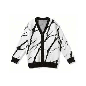 Manufacturer Custom Embroidered Men Classic Long Sleeve School Uniform Knitted <b>Sweater</b> Button V Neck Unisex <b>Cardigan</b> <b>Sweater</b> - Product Image 4