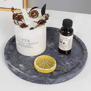 Plateau de service rond en marbre zèbre noir, moderne, résistant au feu, en pierre naturelle, décoratif, décoration de luxe pour la maison, pour la cuisine et la salle à manger - Product Image 4