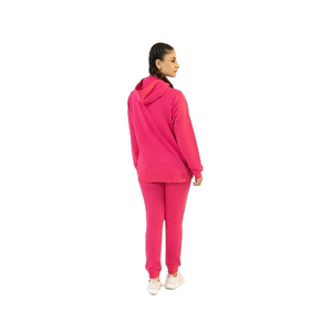 Women Pink Full Sleeve Cotton Fleece <b>Tracksuit</b> Set Hoodie and Jogger Pants Warm Two Piece Winter Streetwear Outfit - Product Image 4