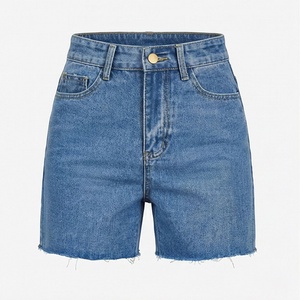 Fashion Women High Rise <b>Denim</b> Shorts Customized Color <b>Stretch</b> Fabric Jeans Side Split Pants Summer Casual Streetwears - Product Image 1