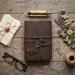 Diario de Cuero Color Bronceado de Primera Calidad |   Cuaderno con Cierre de Llave Estilo Vintage |   Cuaderno de Escritura de 100 Hojas |   Libro de Regalo en Oferta 2026 - Product Image 3