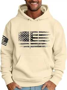 Sweat-shirt à capuche vert pour homme en molleton de coton, coupe classique, décontracté, pour l'hiver, 300g, respirant, écologique - Product Image 3