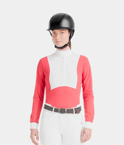 Chemise d'équitation professionnelle à manches courtes, respirante, extensible, légère pour femmes, OEM - Product Image 1