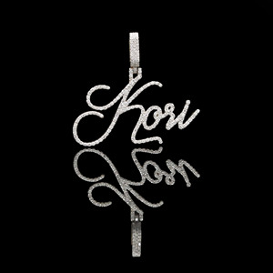 Kori Name Pendant <b>Charm</b> <b>Silver</b> Plated Zinc Alloy Diamond Rhinestone Hiphop Style Unisex Gift Jewelry - Product Image 2