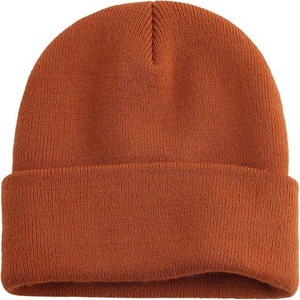 Bonnet d'hiver chaud en fibre acrylique 100% couleur unie avec logo brodé personnalisé, vente en gros de mode, bonnets tricotés avec logo sur mesure - Product Image 4