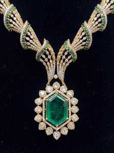 <b>Emerald</b> Green Seaila Micro Insert Kundan Brass Necklace Earrings <b>Set</b> Indian Bridal Gold Plated Wedding Statement <b>Jewelry</b> - Product Image 5
