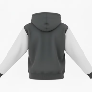 Sweat-shirt à capuche zippé pour homme, décontracté, avec manches contrastantes, en molleton de coton, chaud, vêtements de sport, fournisseur en gros - Product Image 3