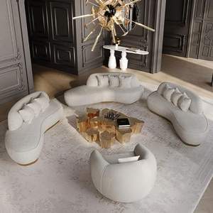 Sofá Seccional Curvo de Lujo en Oferta, Madera en Forma de L, Duradero, Ecológico, Tradicional, Mandarín Oriental, Elegante, para Sala de Estar - Product Image 2