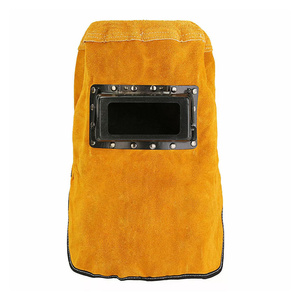 Cowhide Split Leather Hood Darkening Filter Lens Welder <b>Cap</b> Fire Proof Heat Resistant <b>Radiation</b> Proof Heavy Duty Safety Clothing - Product Image 2