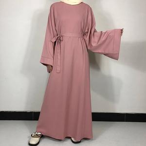 Abaya unie de couleur unie du Royaume-Uni avec ceinture offerte, robe simple et modeste de haute qualité pour femmes musulmanes, vêtements islamiques pour l'Aïd et le Ramadan - Product Image 1