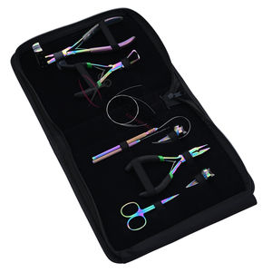 Meilleur kit d'extensions capillaires micro-anneaux arc-en-ciel avec pinces à sertir et à retirer en acier inoxydable, applicateur à crochet, dans un étui zippé en similicuir - Product Image 1