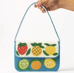 Sac à main de luxe pour femme, fait main, brodé, personnalisé, multicolore, perles de rocaille, écologique, léger, pour soirée - Product Image 2