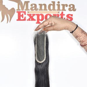 เครื่องทำผมคนบริสุทธิ์แนวอินเดียยาว8-32นิ้วแบบนิ่มปิดแบบ2*6 HD สีดำตรง - Product Image 5