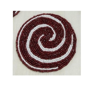 Sous-verres faits à la main marron et blanc flocon de neige perlé ensemble de 6 sous-verres à café boisson Bar Champagne noël décor festif sous-verres - Product Image 4