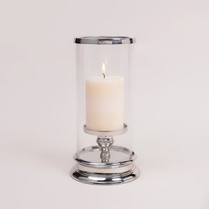 Stainless Steel Candleholder Set Clear Glass With Silver Base For Home Decoration Wedding Table Centerpiece - Product Image 3