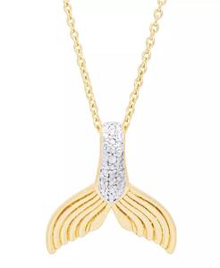 จี้เพชรรูปหางนางเงือกขนาด18 "สร้อยคอชุบทอง14K | Macy's - Product Image 1