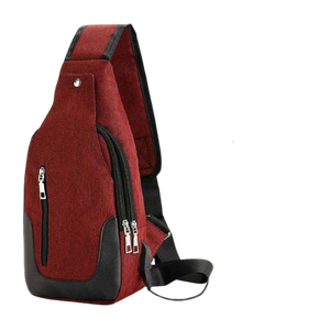 Bolso bandolera de lona con cremallera, bolso de pecho, mochila de viaje de gran capacidad para hombres y mujeres - Product Image 3