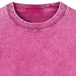 Camisetas de Gran Tamaño para Hombre, Estilo Vintage, con Logotipo Gráfico Personalizado en la Parte Delantera, Tejidas, 100% Algodón, Lavado Ácido, Ropa Urbana - Product Image 2