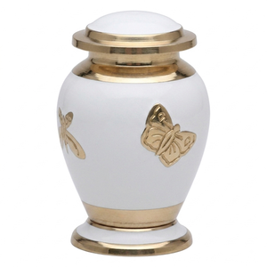 Urnas funerarias de latón con diseño de mariposas, acabado en color dorado y negro, urna metálica conmemorativa para cenizas. - Product Image 2