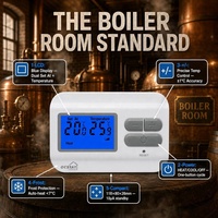 Termostat Boiler Gas Digital Pabrik 6A 230V SWING 0 2 2 1C Akurasi Tinggi Perlindungan Frost 118x80mm untuk Boiler Rumah