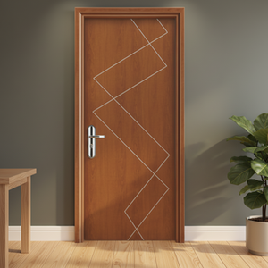 Puerta de Entrada Moderna de Madera WPC Resistente al Agua, Acabado con Película de PVC Polimérico, para Dormitorio, Comedor, Apartamento, Hogar - Product Image 2