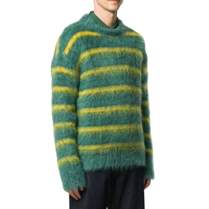 <b>Mens</b> Floral Mohair Knit Sweater Breathable Front Soft Warm Full Sleeve <b>Cardigan</b> Zip Collar Autumn Wear - Product Image 3