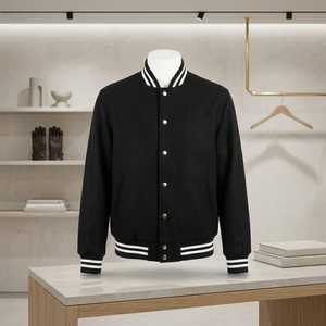 Veste universitaire personnalisée pour hommes et femmes, style décontracté, type Letterman, bomber de baseball avec poignets côtelés, streetwear - Product Image 4