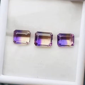 Ametrina natural con corte esmeralda, 3 piezas, calidad AAA, brillo AAA, buen color, perfecta para la elaboración y pulido de cualquier joyería. - Product Image 4