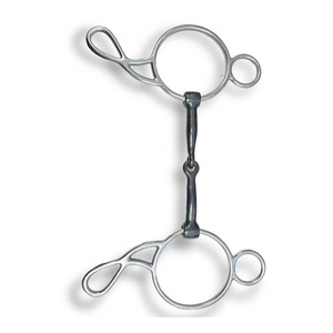 Mors à double articulation en acier inoxydable, confortable et réactif pour les activités équestres, réutilisable - Product Image 2