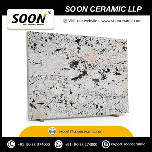 Mármol Calcita Pulido ALPINE WHITE-4 Ecológico con Vetas Negras y Verdes, Gran Losa, Diseño 3D, para Pared de Sala de Estar Moderna - Product Image 3