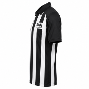 <span class=keywords><strong>Maglia</strong></span> da Arbitro a Righe Bianche e Nere per Uomo, <span class=keywords><strong>Manica</strong></span> Lunga, Colletto Polo, <span class=keywords><strong>Mezza</strong></span> Zip, Tasca sul Petto, Jersey Professionale per Arbitri di Calcio - Product Image 3