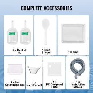 Macchina Professionale per Ghiaccio a Fiocchi in Acciaio Inox, 573LBS/24H, Tritaghiaccio Elettrico e Macchina per Coni di Neve - Product Image 6