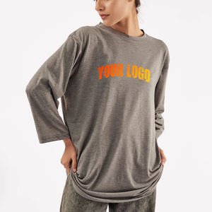 Camiseta Deportiva Casual de Manga Corta, 280 g/m², Oversize, 100% Algodón, Personalizada, al por Mayor, Estampada en Pakistán, para Mujer - Product Image 3