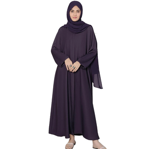 Abaya longue brodée arabe respirante de haute qualité pour femmes musulmanes, robe décontractée en polyester doux pour mariage et fête avec foulard - Product Image 6