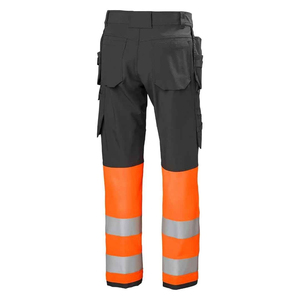 Custom Manufacturer OEM ODM High Visibility <b>Work</b> <b>Pants</b> With Reflective Stripes Orange And <b>Black</b> Cargo Style For Men - Product Image 2