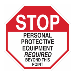 Señal de Advertencia Vertical de 18x18 Pulgadas, Impresa con Tecnología UV, con la Frase 'Brady STOP PPE Required', para Entradas de Laboratorios e Industrias - Product Image 2
