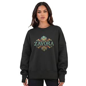 Sweat-shirt polaire surdimensionné personnalisé avec broderie en twill, col rond, pull épais, streetwear, marque privée - Product Image 6