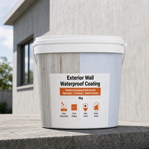 Peinture de protection murale extérieure 1K à base d'eau, anti-moisissure, faible odeur, faible teneur en COV, imperméable, sûre et écologique, pour la vente en gros - Product Image 1